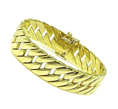 Estate 18k Yellow Gold Geometric Link Bracelet