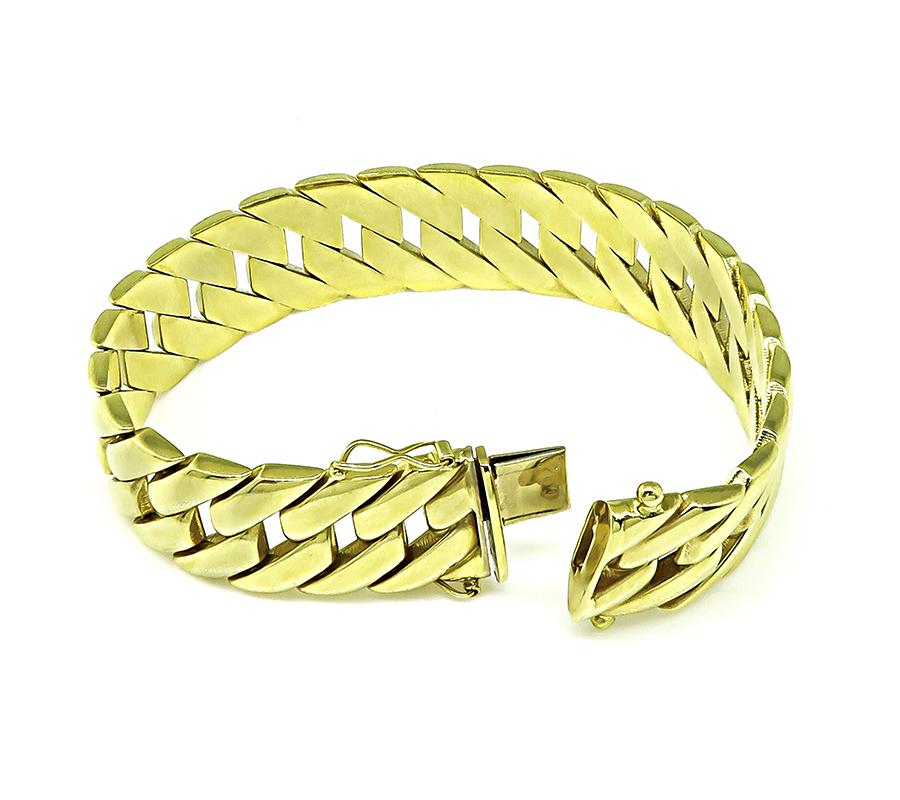 Estate 18k Yellow Gold Geometric Link Bracelet