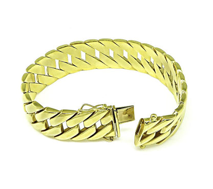 Estate 18k Yellow Gold Geometric Link Bracelet