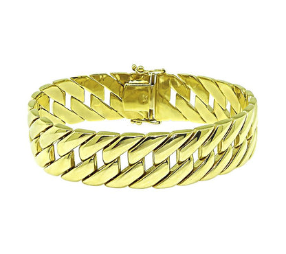 Estate 18k Yellow Gold Geometric Link Bracelet