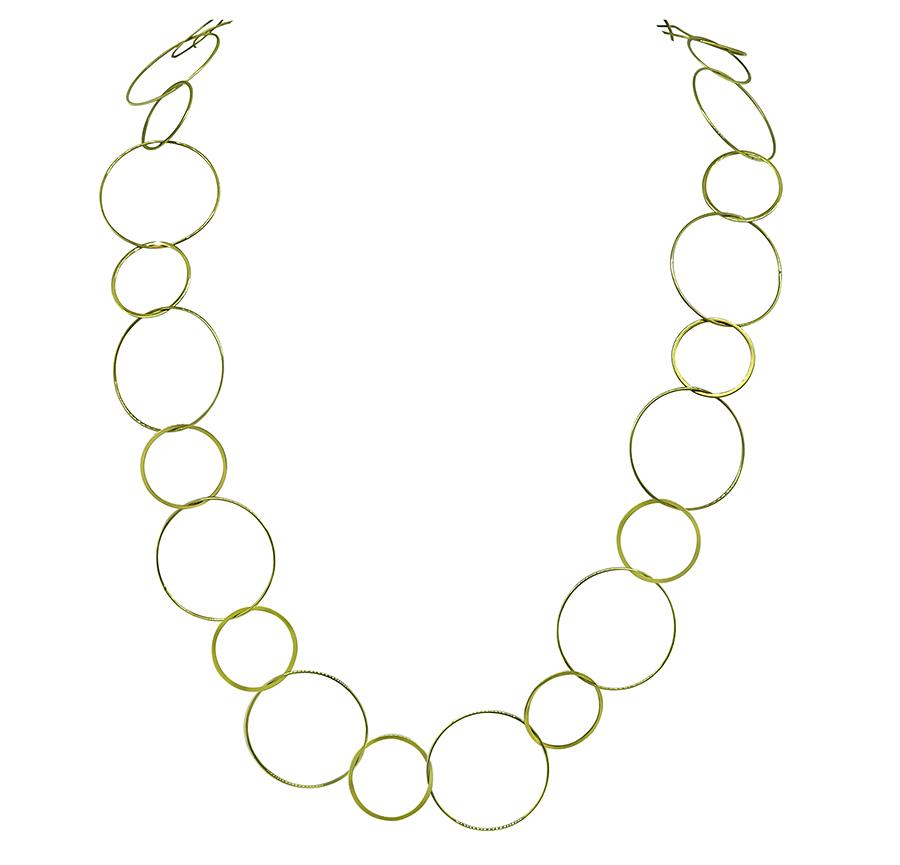 18k Yellow Gold Circle Link Necklace