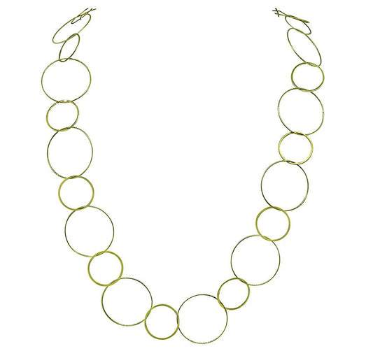 18k Yellow Gold Circle Link Necklace