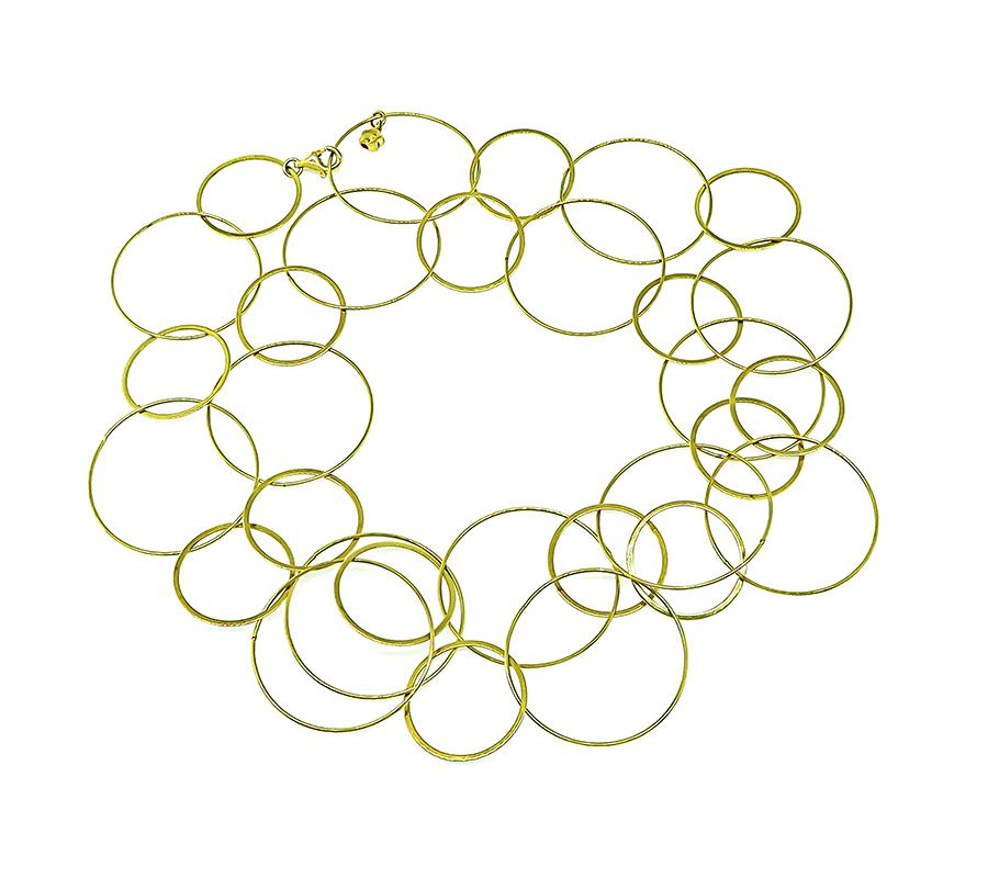 18k Yellow Gold Circle Link Necklace