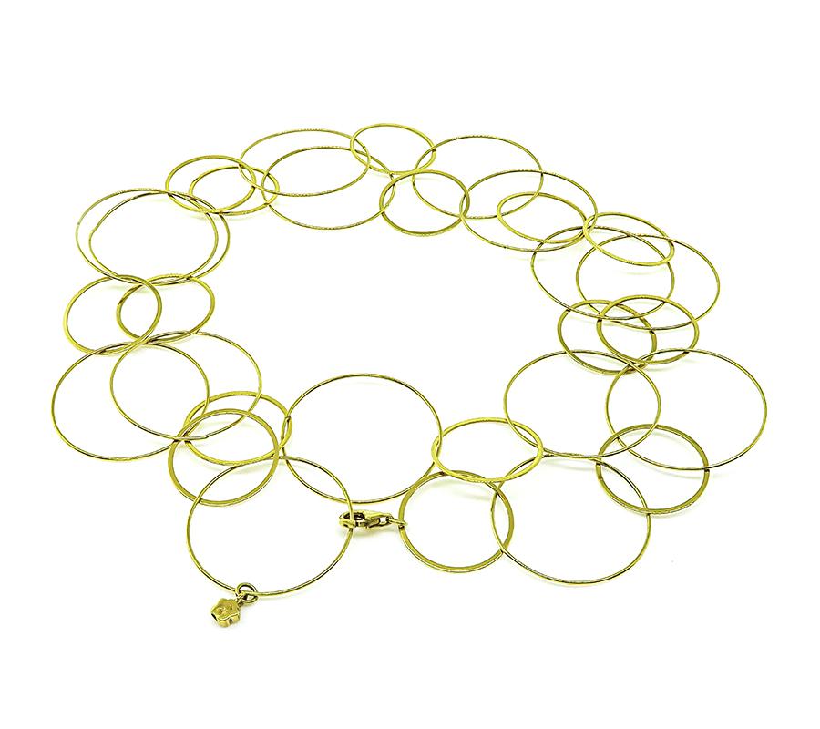 18k Yellow Gold Circle Link Necklace