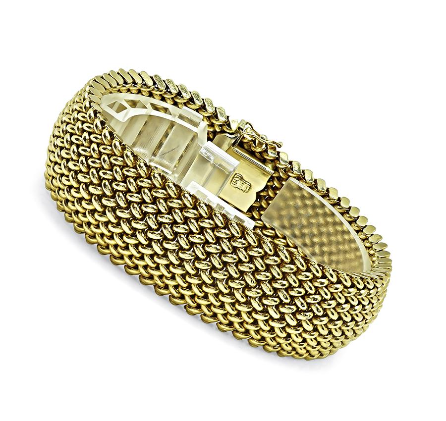 Estate 18k Yellow Gold Weave Bracelet