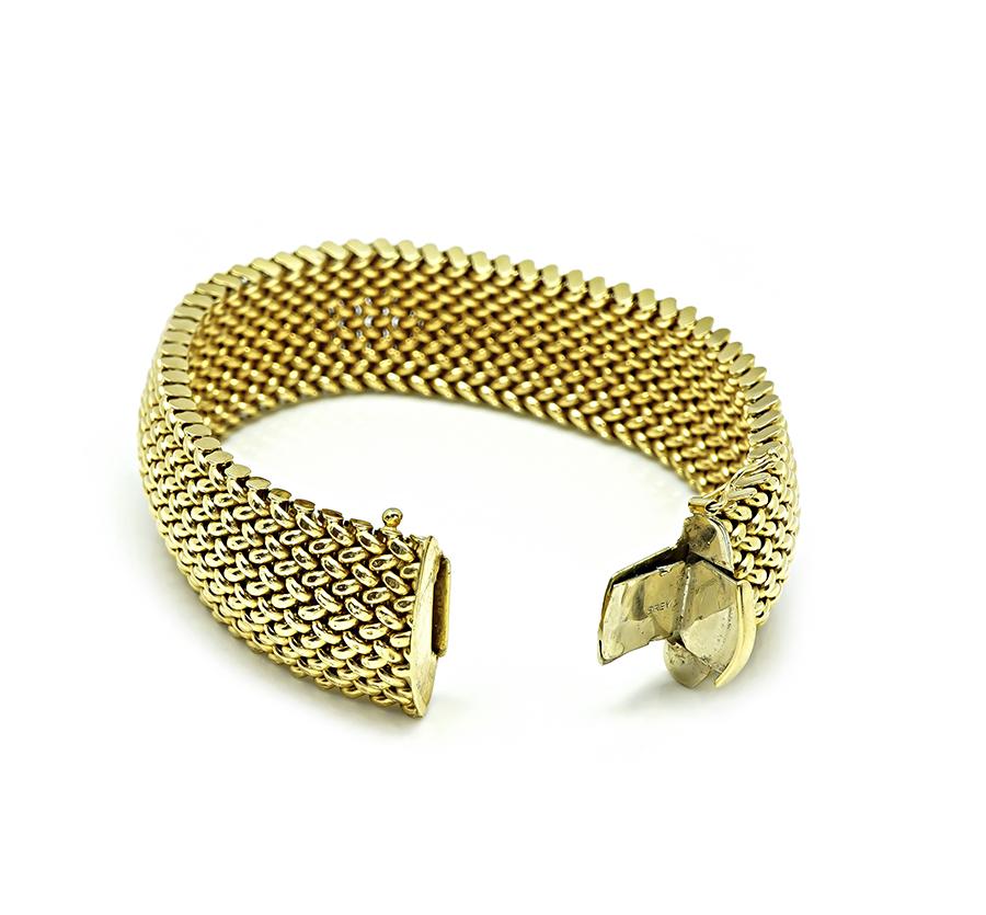 Estate 18k Yellow Gold Weave Bracelet