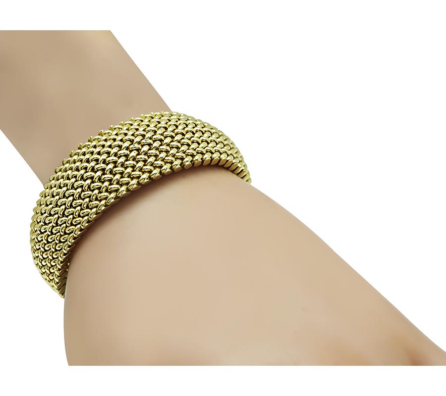 Estate 18k Yellow Gold Weave Bracelet