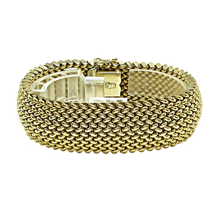 Estate 18k Yellow Gold Weave Bracelet