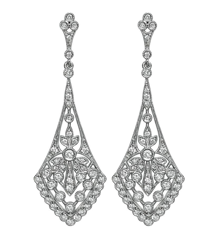 Estate 1.04ct Diamond Chandelier Earrings