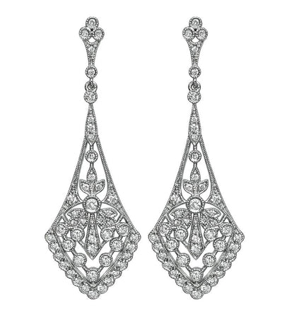 Estate 1.04ct Diamond Chandelier Earrings