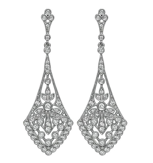 Estate 1.04ct Diamond Chandelier Earrings