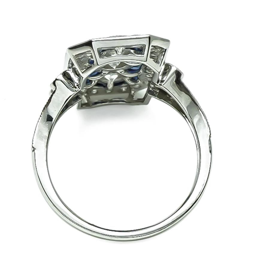 Estate 1.29ct Diamond 0.75ct Sapphire Ring