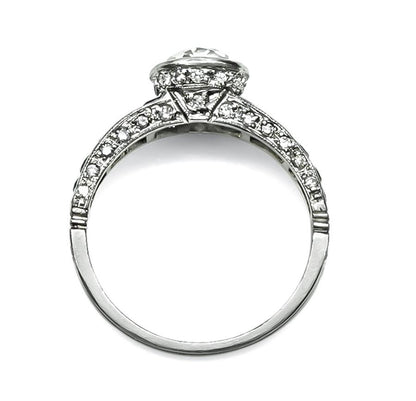 Art Deco Style 1.34ct Diamond Sapphire Engagement Ring