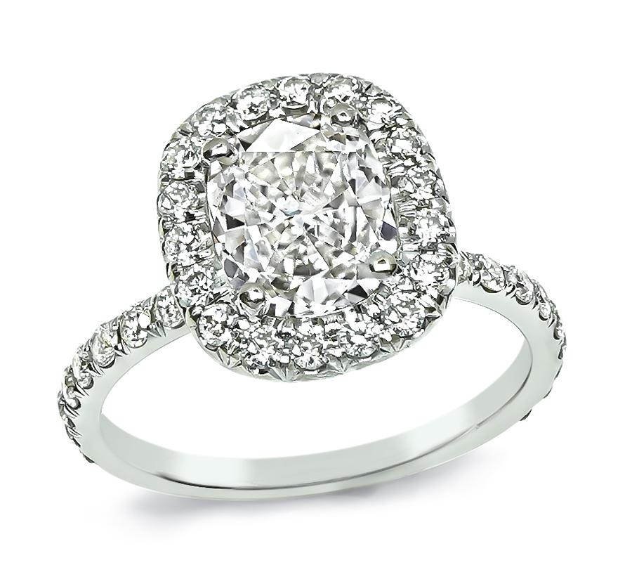 Estate 1.00ct Diamond Halo Engagement Ring