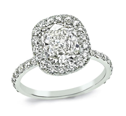 Estate 1.00ct Diamond Halo Engagement Ring