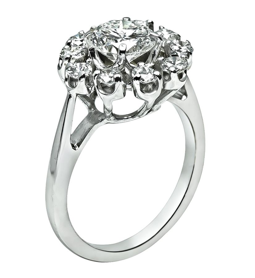 Estate 1.10ct Center Diamond Gold Ring