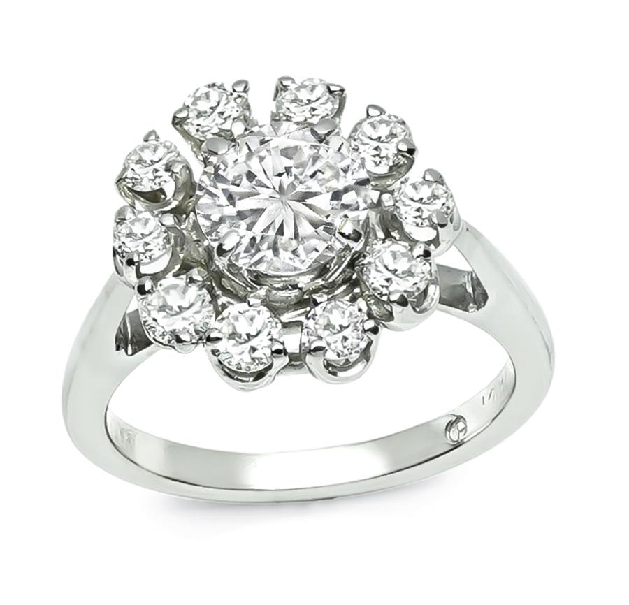 Estate 1.10ct Center Diamond Gold Ring