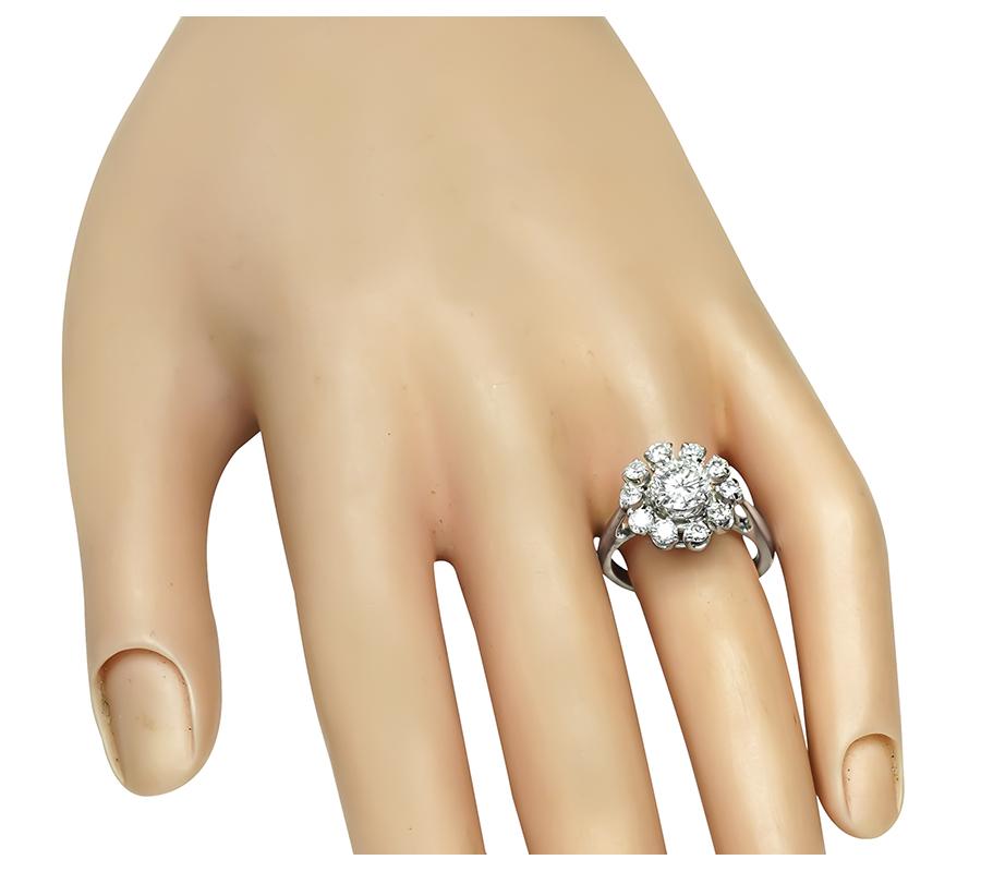 Estate 1.10ct Center Diamond Gold Ring