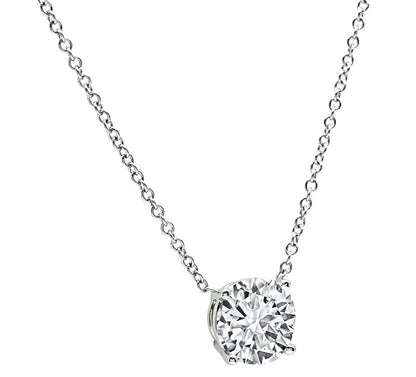 Estate 1.03ct Diamond Solitaire Pendant Necklace