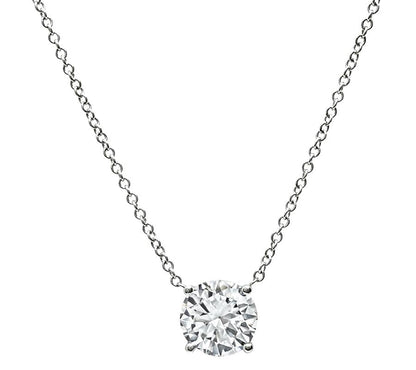 Estate 1.03ct Diamond Solitaire Pendant Necklace