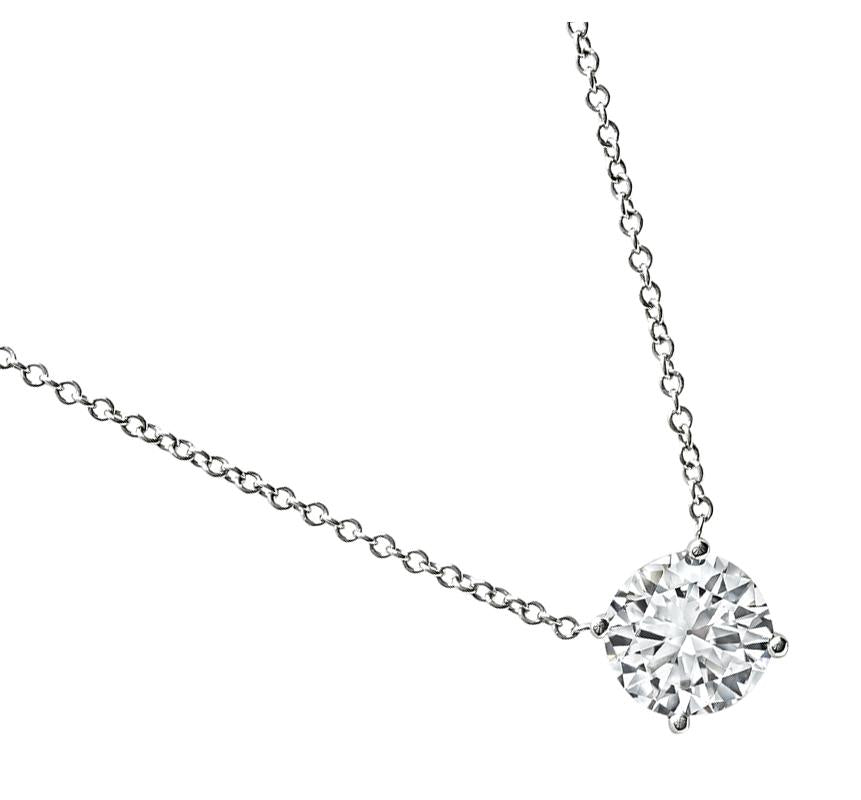 Estate 1.03ct Diamond Solitaire Pendant Necklace