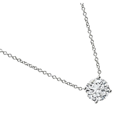 Estate 1.03ct Diamond Solitaire Pendant Necklace
