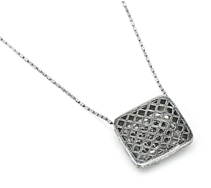 Estate 1.75ct Diamond Two Tone Gold Pendant Necklace