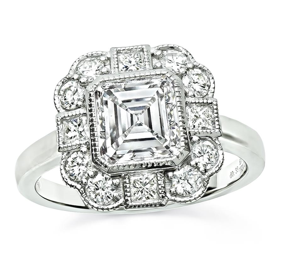 Estate 1.11ct Diamond Platinum Engagement Ring
