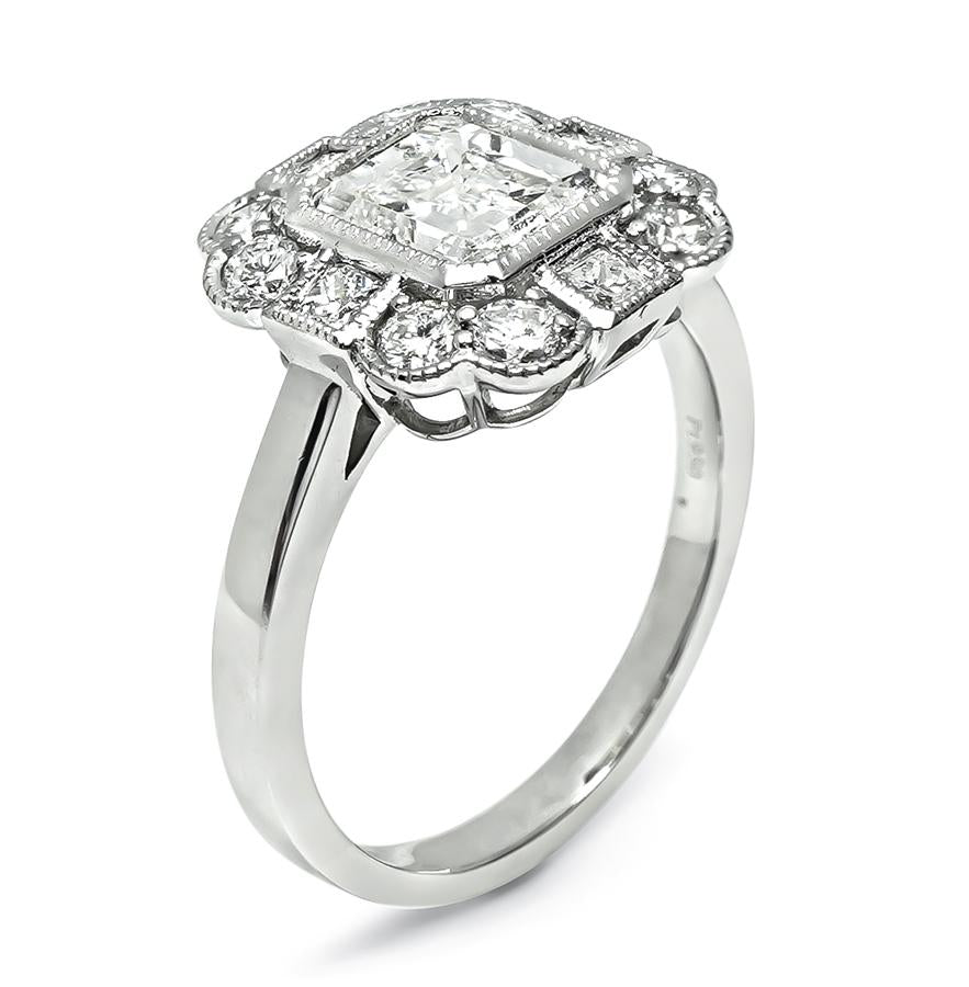 Estate 1.11ct Diamond Platinum Engagement Ring