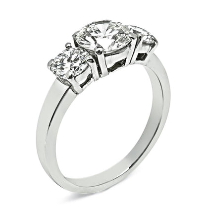 Estate 1.10ct Diamond Platinum Three Stone Ring