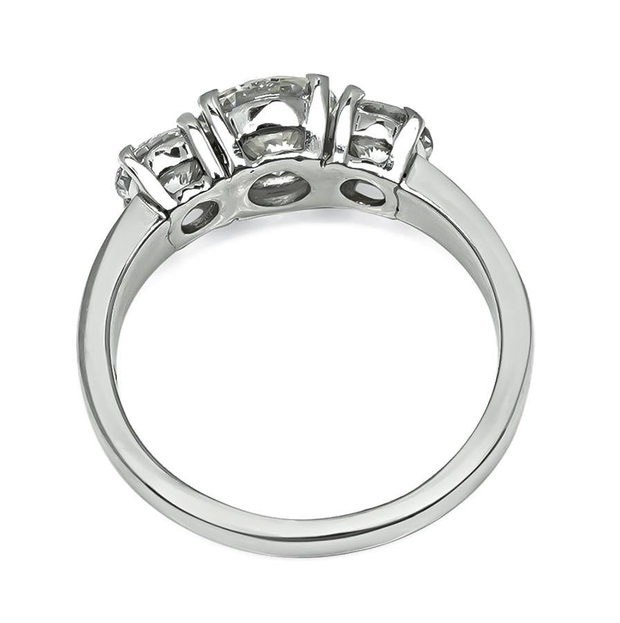 Estate 1.10ct Diamond Platinum Three Stone Ring