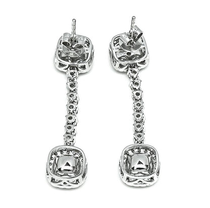 Estate 1.82ct Fancy Yellow Diamond 1.39ct Diamond 14k Gold Drop Earrings