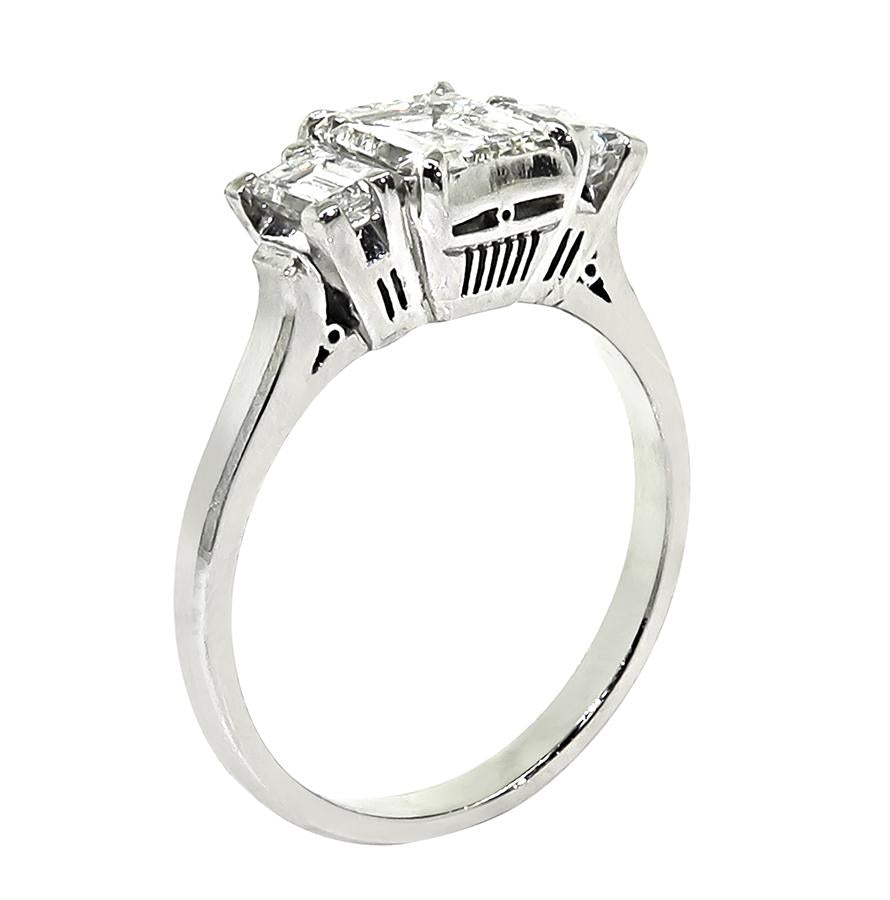Estate 1.08ct Diamond Platinum Engagement Ring