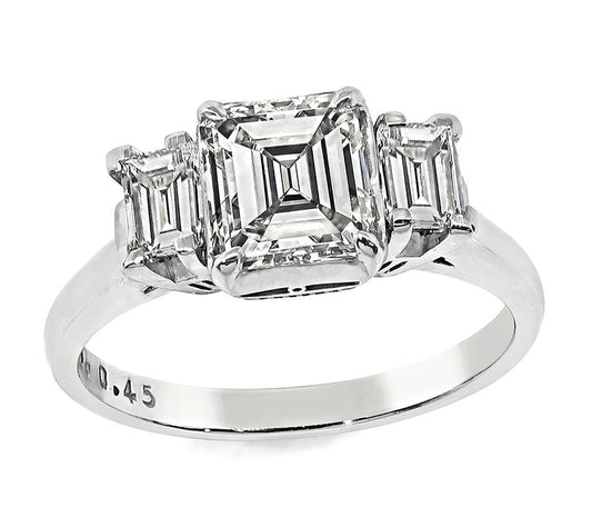 Estate 1.08ct Diamond Platinum Engagement Ring