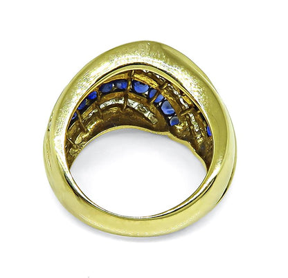 Estate 1.86ct Sapphire 0.85ct Diamond 18k Yellow Gold Ring