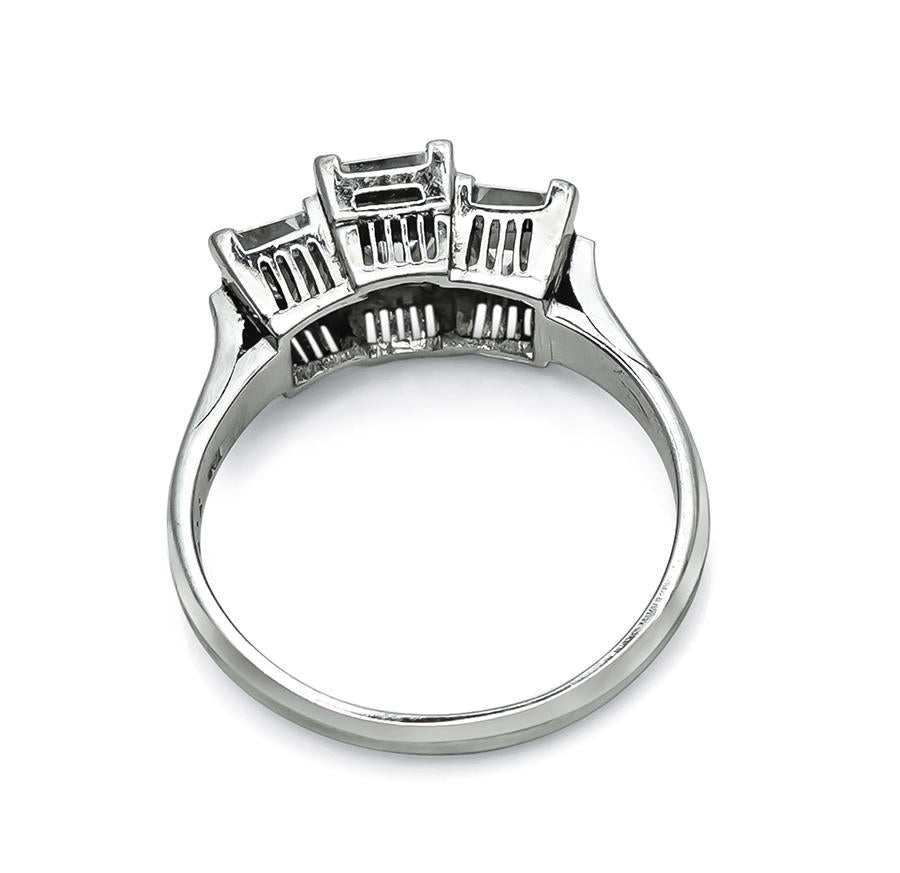 Estate 1.83ct Diamond Platinum Three Stone Ring