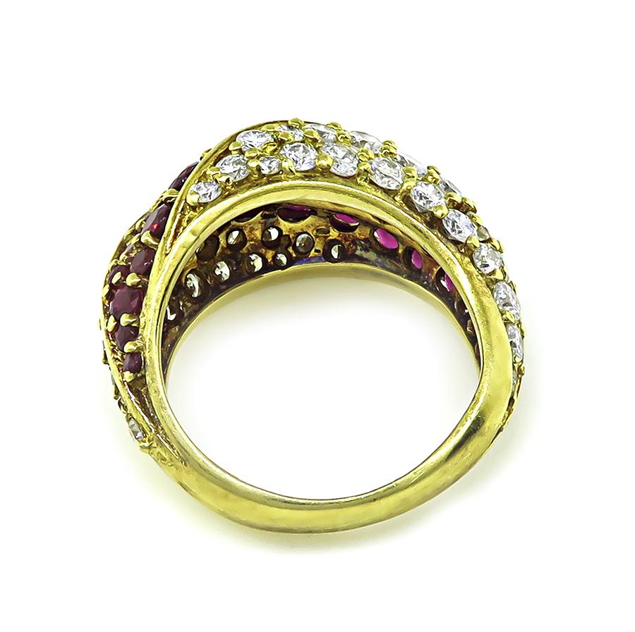 Estate 1.50ct Ruby 2.00ct Diamond 18k Yellow Gold Ring