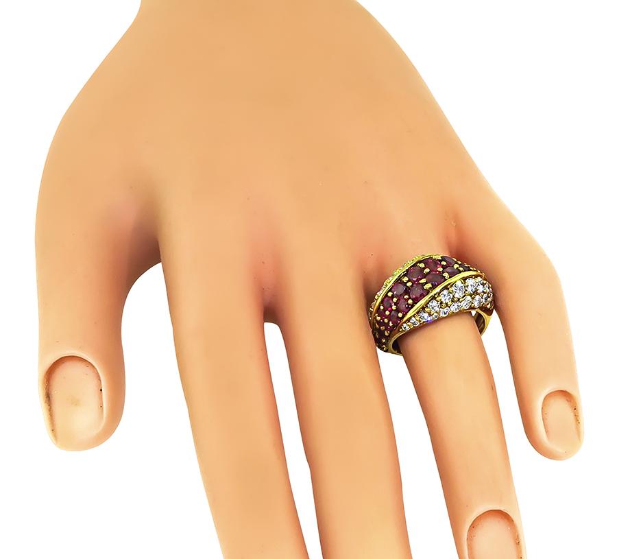 Estate 1.50ct Ruby 2.00ct Diamond 18k Yellow Gold Ring