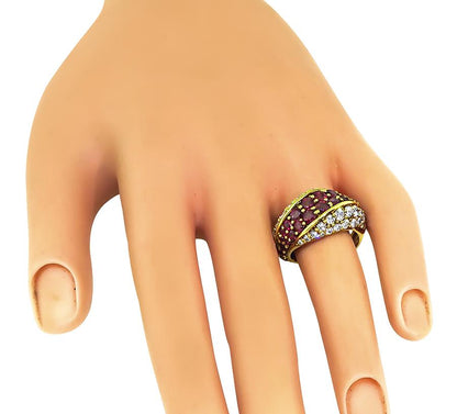 Estate 1.50ct Ruby 2.00ct Diamond 18k Yellow Gold Ring