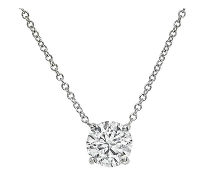 Estate 1.01ct Diamond 14k White Gold Pendant Necklace