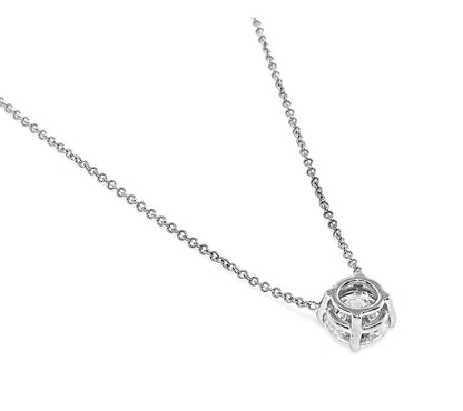 Estate 1.01ct Diamond 14k White Gold Pendant Necklace