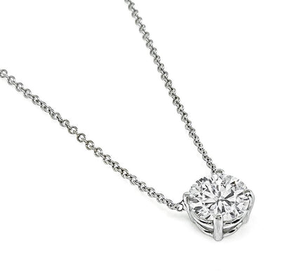 Estate 1.01ct Diamond 14k White Gold Pendant Necklace