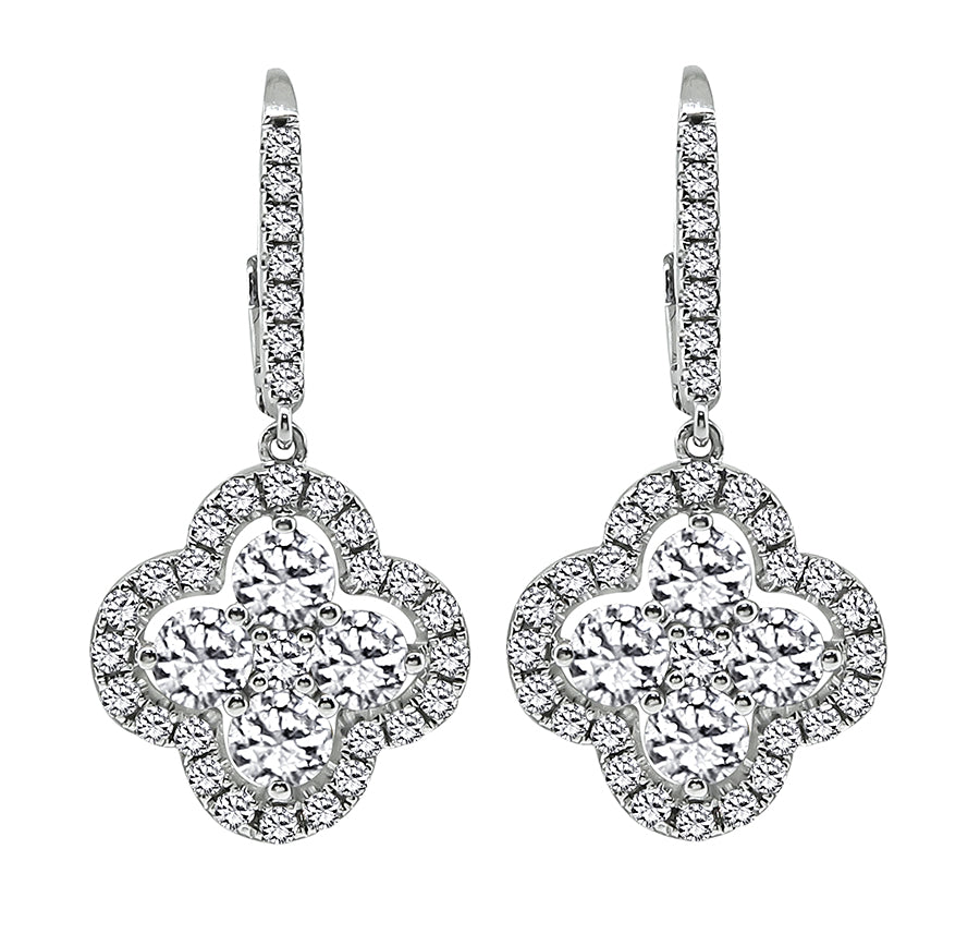 Estate 2.00ct Diamond Gold Earrings