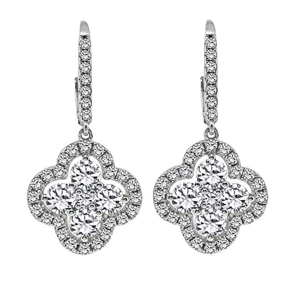 Estate 2.00ct Diamond Gold Earrings