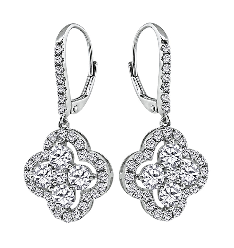 Estate 2.00ct Diamond Gold Earrings