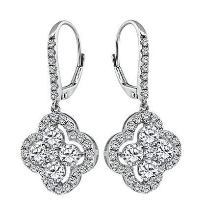 Estate 2.00ct Diamond Gold Earrings