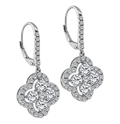 Estate 2.00ct Diamond Gold Earrings