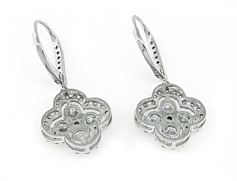 Estate 2.00ct Diamond Gold Earrings