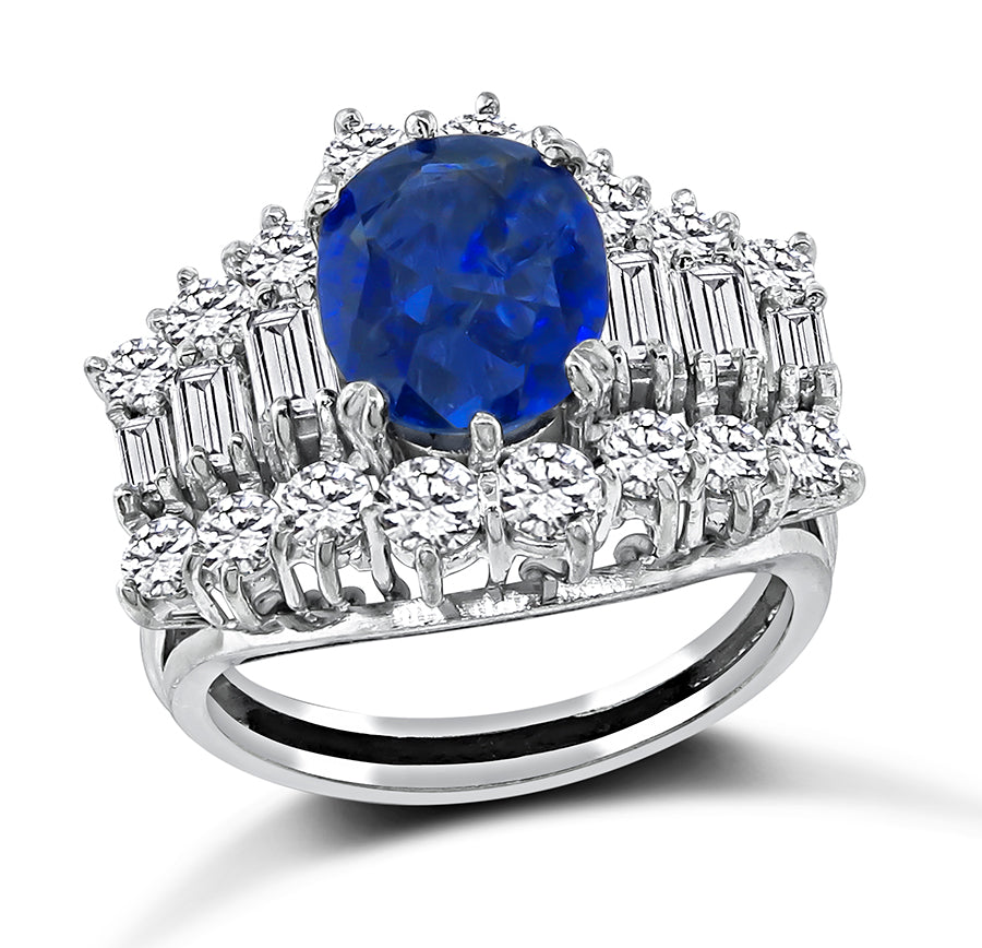 Estate 2.00ct Sapphire 1.00ct Diamond Ring