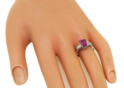 Estate 2.03ct Pink Sapphire Diamond Ring